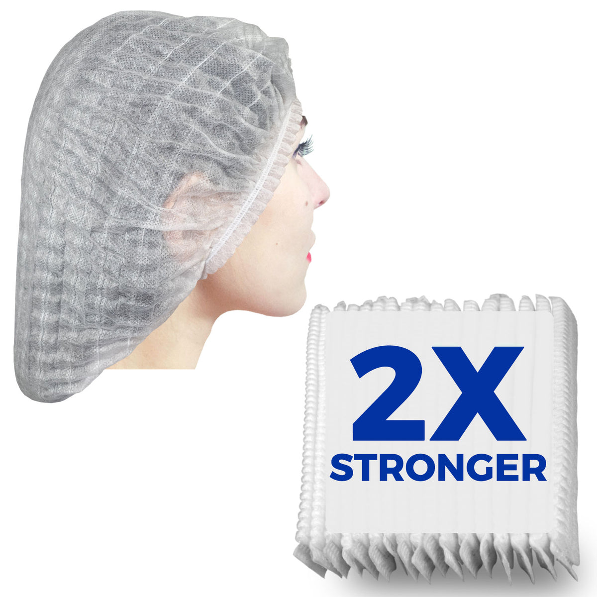 [MEGA Pack] 1000 Count 2X Heavy Duty 21" Food Service Hair Nets