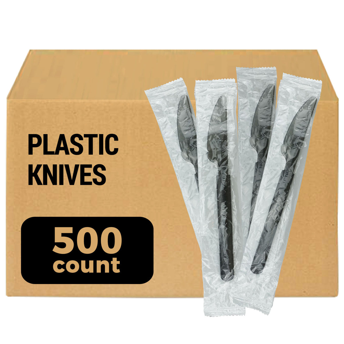 [MEGA Pack] 500 Count 3X Heavy Duty Plastic Knives Individually Wrapped